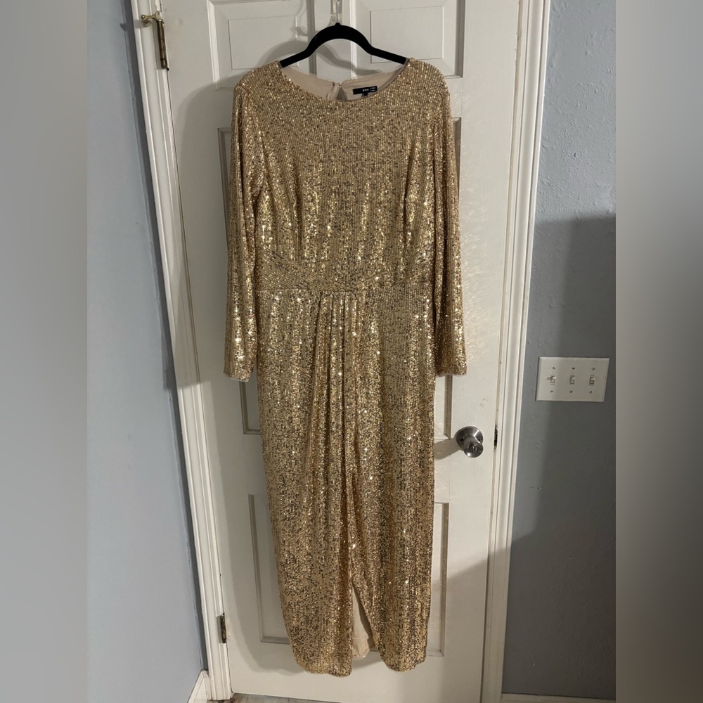 TFNC Gold Sequin Dress